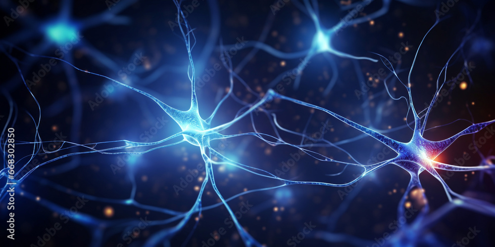Neuron cells neural network under microscope neuro research science ...