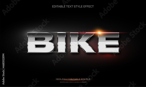 Modern Gradient silver bright color mockup text. Editable 3d text effect styles