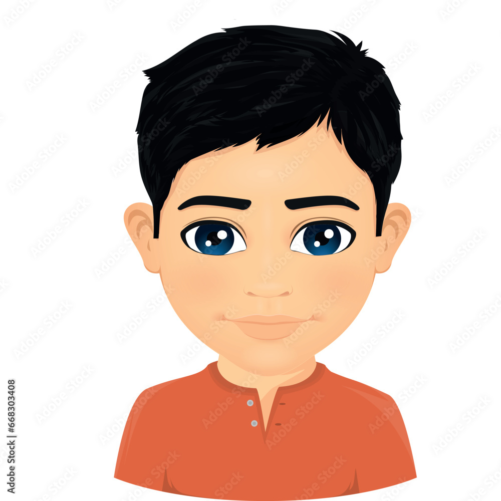 vector illustration of portrait of young man dressed in orange vector illustration of portrait of young man dressed in orange