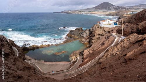 Panoramic view of the natural pool known as 