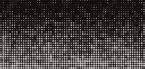 Abstract halftone background Grey dots on black background Decorative backdrop Vector illustration Isolated on black background