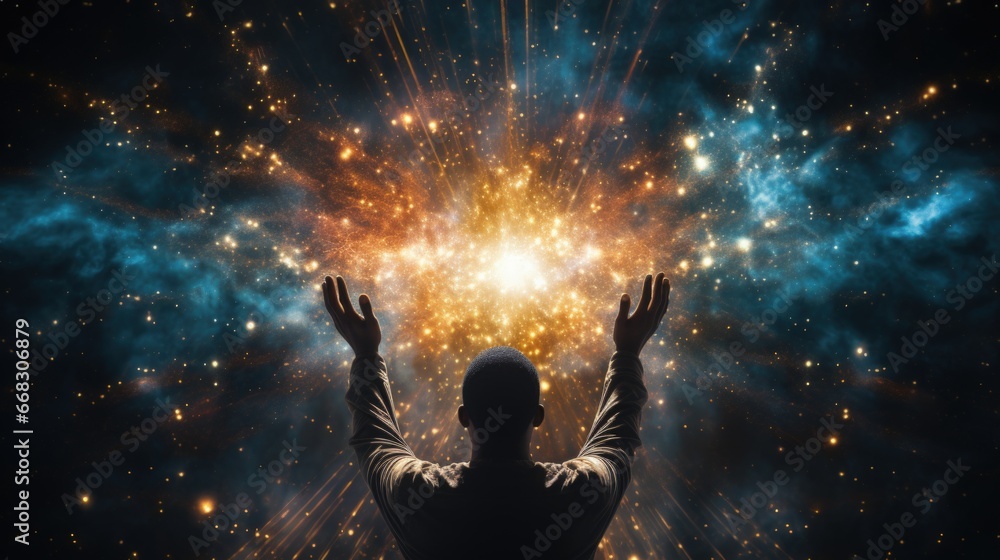 Spiritual awakening and enlightenment. Generative AI - obrazy, fototapety, plakaty 