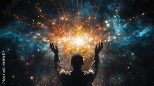 Spiritual awakening and enlightenment. Generative AI © Ilugram