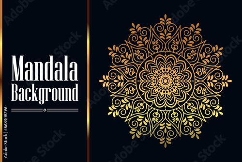 Circle Pattern Creative Luxury Ornamental Mandala, Flower Mandala with gradient color with unique Background Design in gold color vector