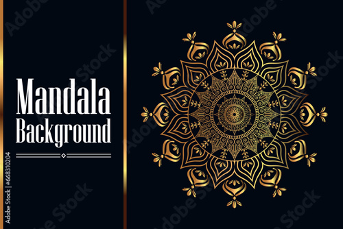 Circle Pattern Creative Luxury Ornamental Mandala, Flower Mandala with gradient color with unique Background Design in gold color vector