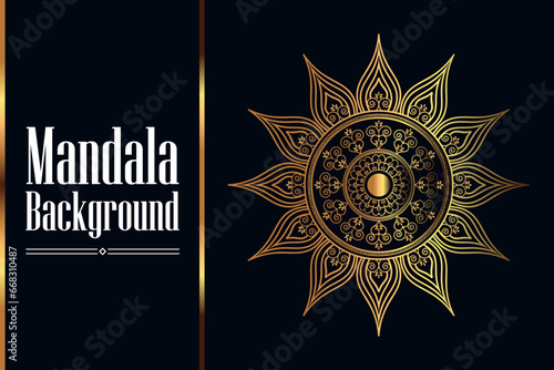 Circle Pattern Creative Luxury Ornamental Mandala, Flower Mandala with gradient color with unique Background Design in gold color vector