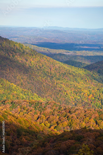 fall foliage view from the top of the mountain