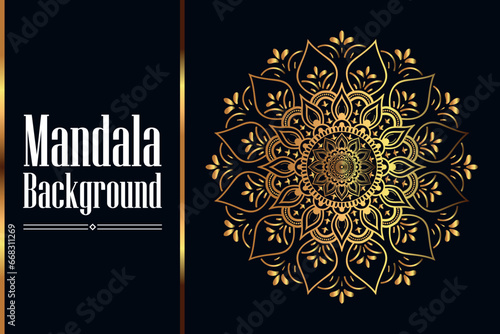 Circle Pattern Creative Luxury Ornamental Mandala, Flower Mandala with gradient color with unique Background Design in gold color vector