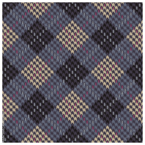 Seamless plaid textile pattern. Hounds tooth argyle fabric design.