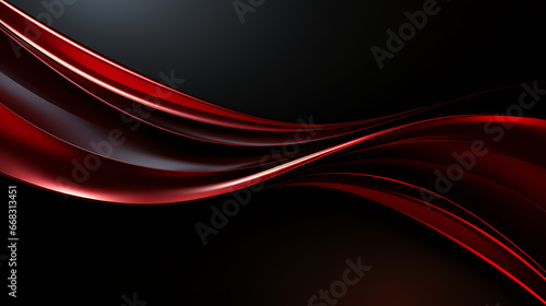 Modern Red Wave Twist, Abstract Art Illustration Background with Copy-Space