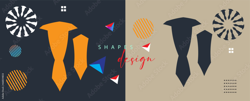 Abstract background with colorful geometric elements, Vector shapes