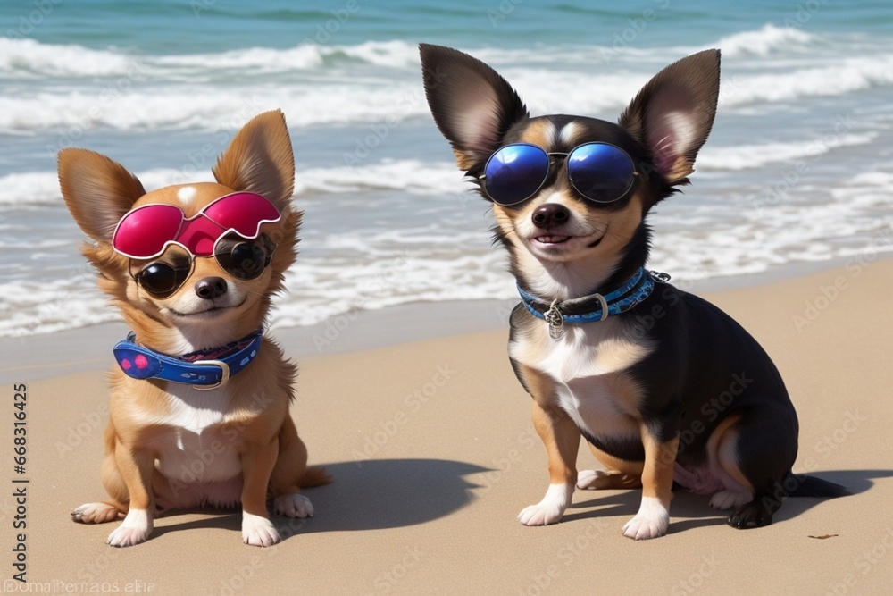 chihuahua dog wearing sunglasses