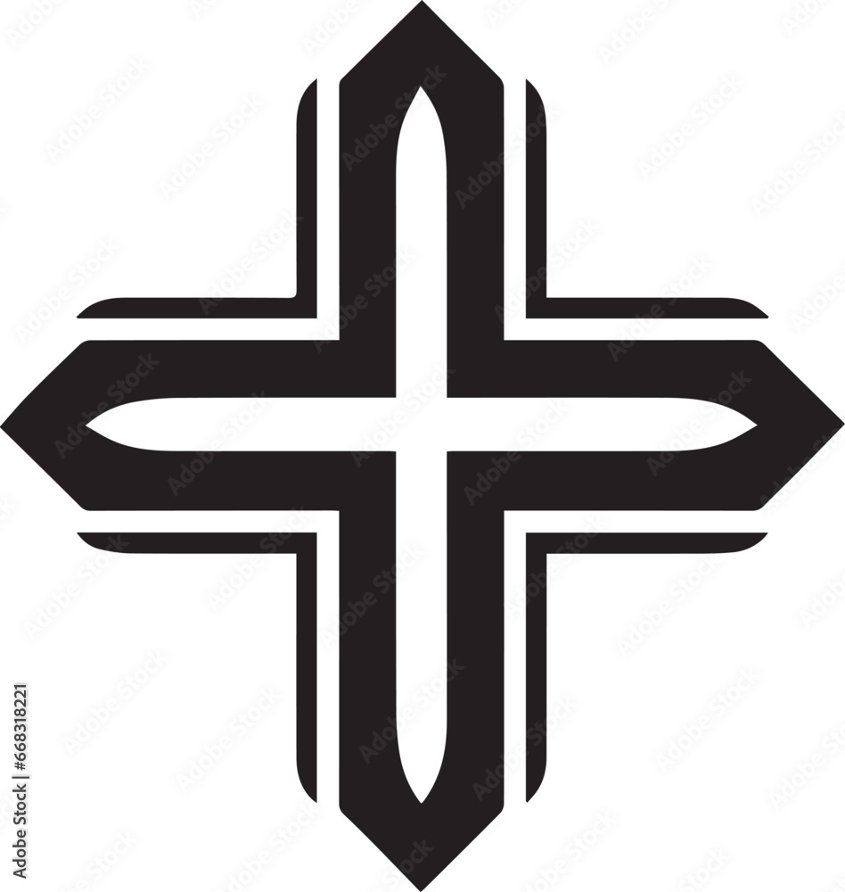 Simple catholic cross, Vector Template for Cutting and Printing Simple catholic cross, Vector Template for Cutting and Printing
