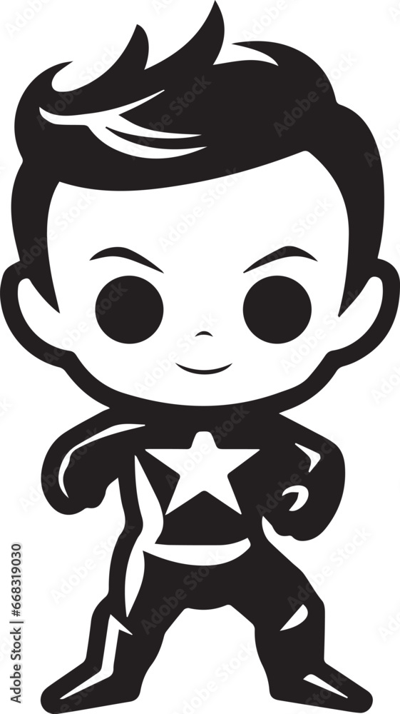 Simple Baby Superhero, Vector Template for Cutting and Printing