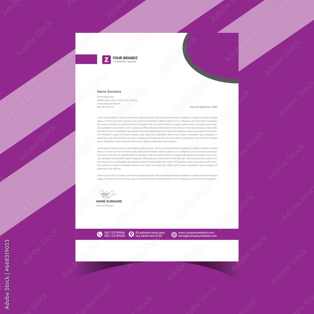 modern corporate letterhead template smart design modern corporate letterhead template smart design