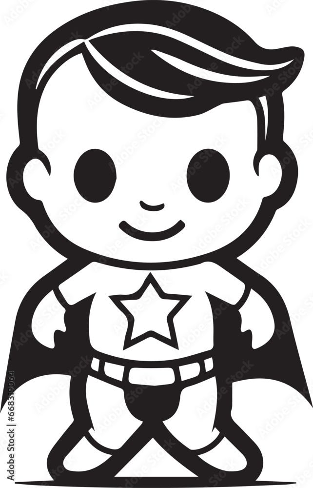 Simple Baby Superhero, Vector Template for Cutting and Printing Simple Baby Superhero, Vector Template for Cutting and Printing