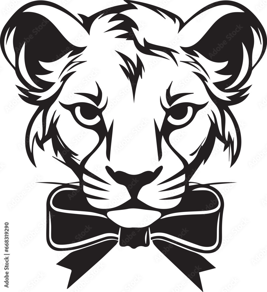 Fototapeta premium Simple baby lioness, Vector Template for Cutting and Printing