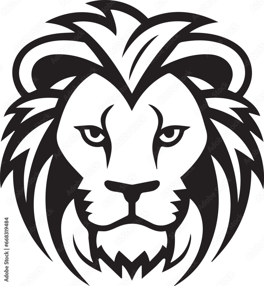 Vector Simple Lion Face, Vector Template for Cutting and Printing Vector Simple Lion Face, Vector Template for Cutting and Printing