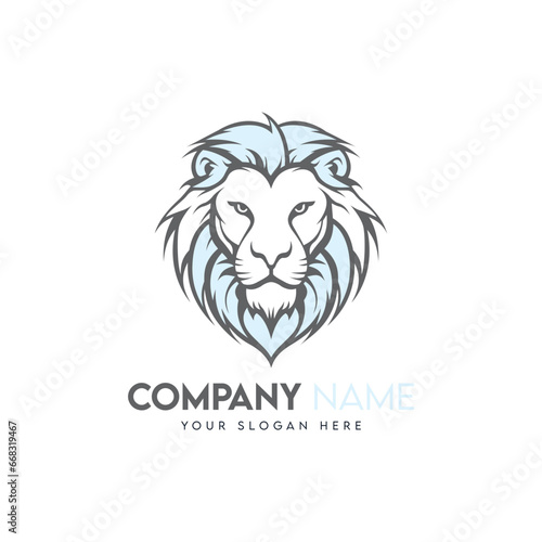 Lion head logo template vector icon illustration design. Lionhead logo template