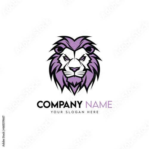 Lion head logo template vector icon illustration design. Lion logo template