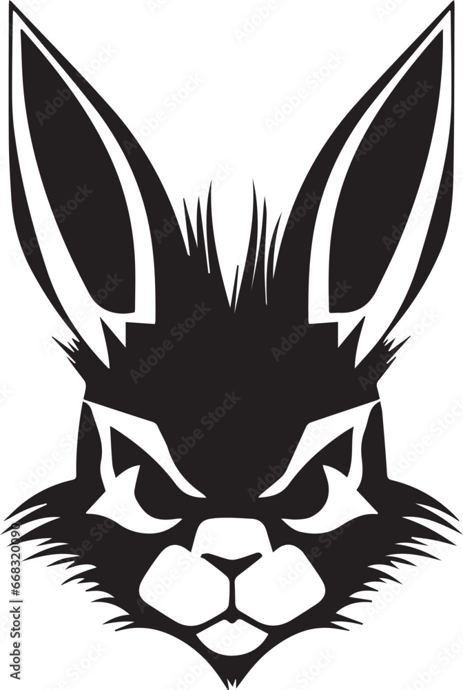 Obraz premium Rabbit Face, Vector Template for Cutting and Printing