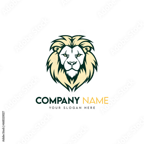 Lion head logo design template. Lion head vector logo template.
