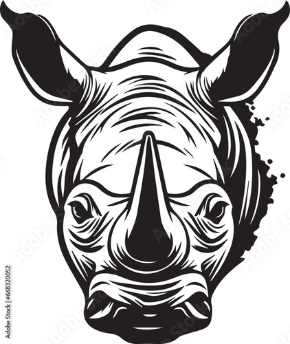Wallpaper Mural Rhinoceros Face, Vector Template for Cutting and Printing Torontodigital.ca