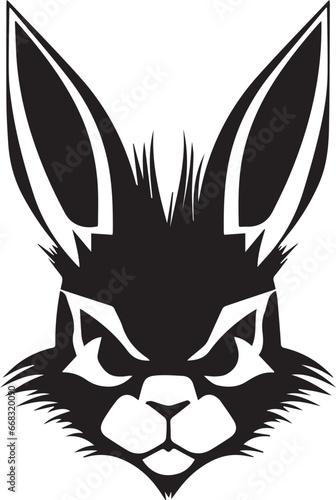 Rabbit Face, Vector Template for Cutting and Printing