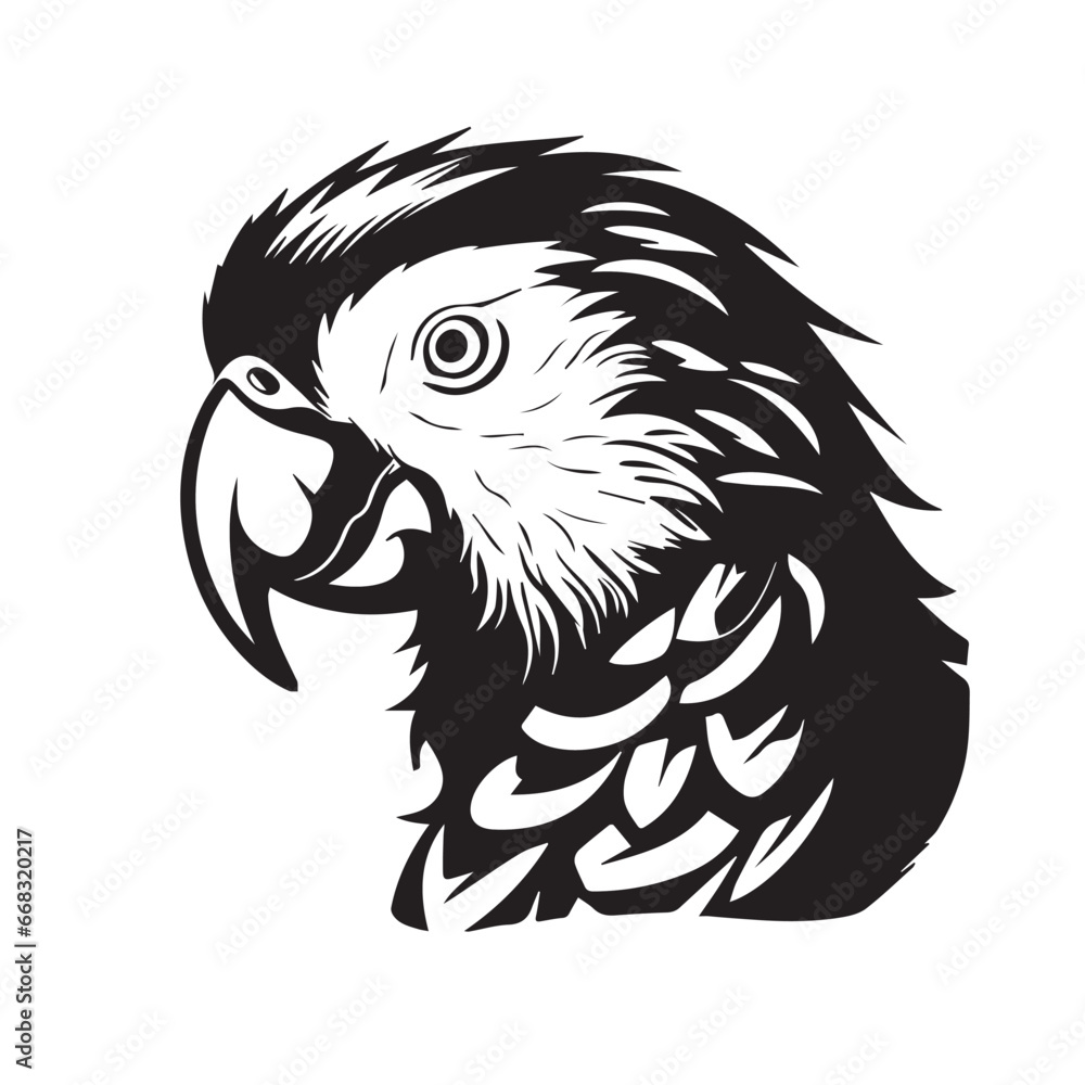Parrot Face, Vector Template for Cutting and Printing Parrot Face, Vector Template for Cutting and Printing