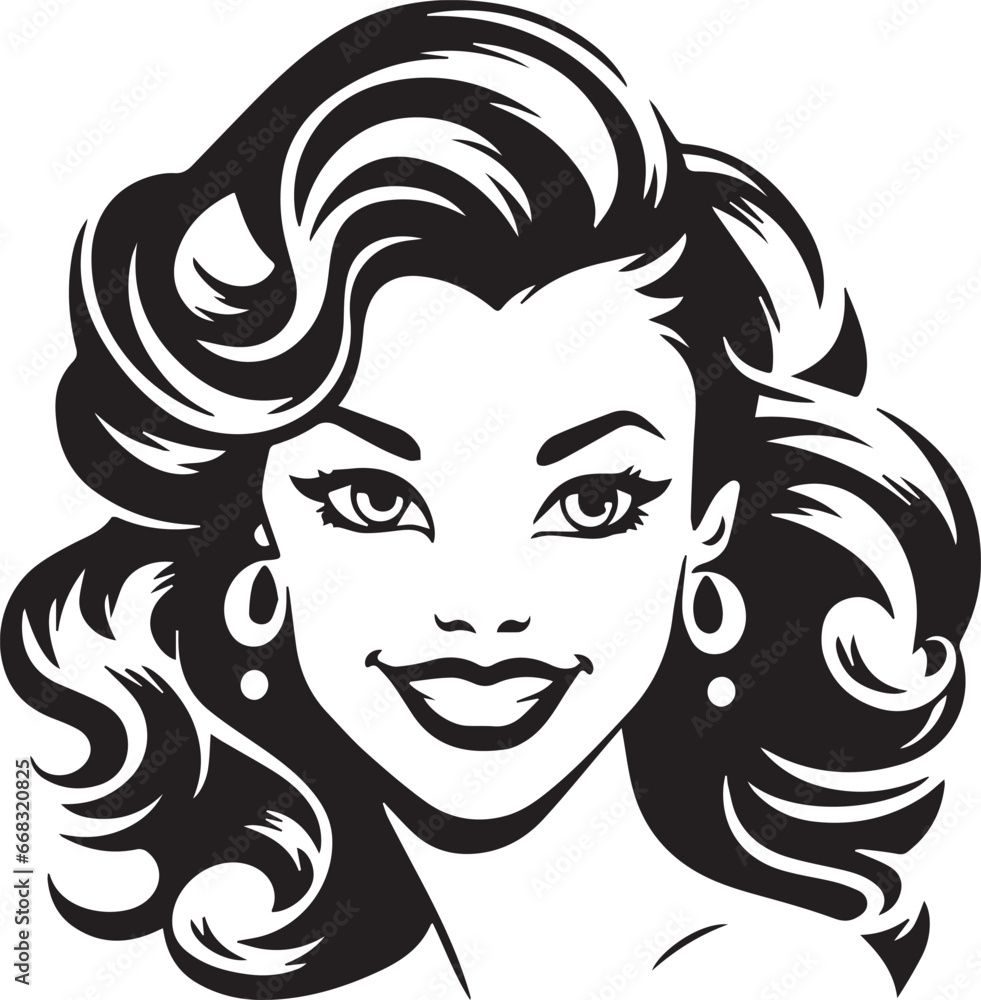 Smile Beauty Girl, Vector Template for Cutting and Printing Smile Beauty Girl, Vector Template for Cutting and Printing