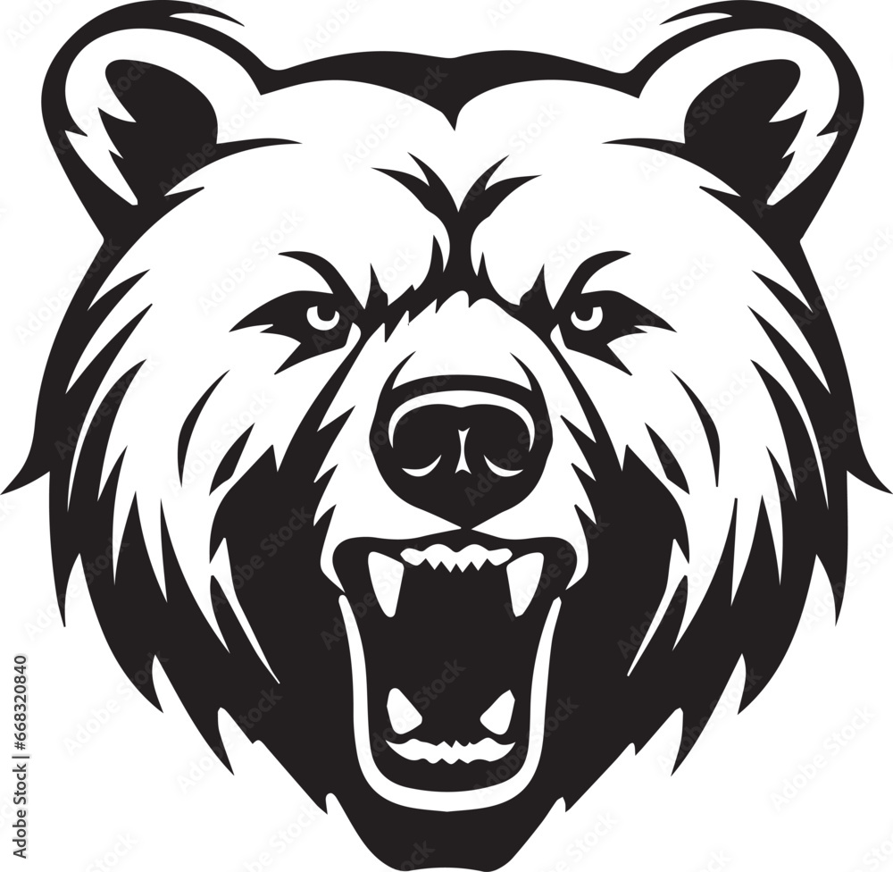 Smile Bear Face, Vector Template for Cutting and Printing