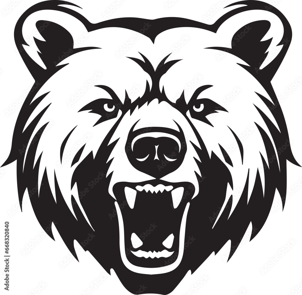 Smile Bear Face, Vector Template for Cutting and Printing Smile Bear Face, Vector Template for Cutting and Printing
