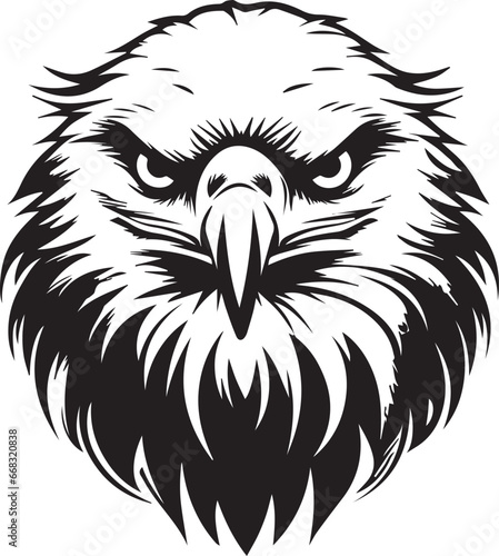 Smile Bald eagle Face, Vector Template for Cutting and Printing