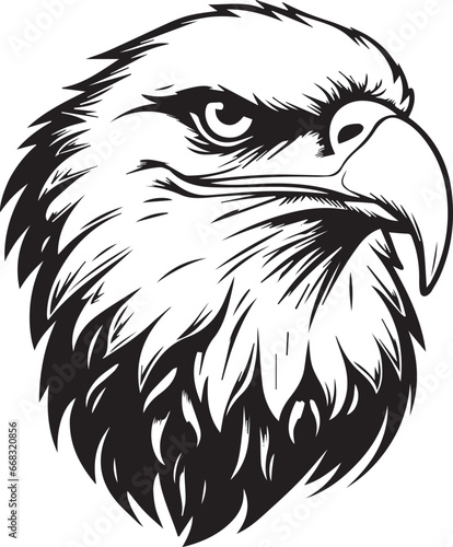 Smile Bald eagle Face, Vector Template for Cutting and Printing