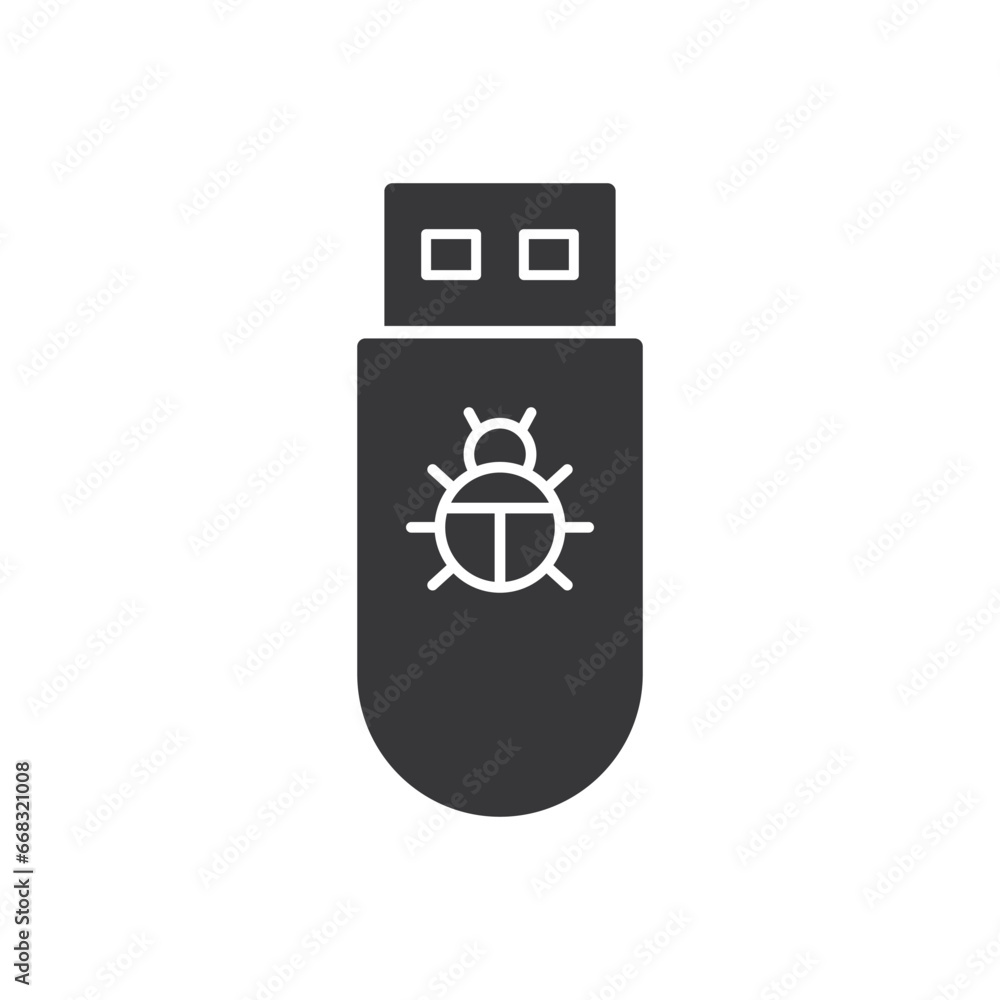 USB Drive infected virus icon - malware Icon USB Drive infected virus icon - malware Icon