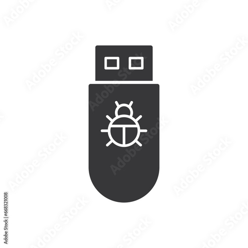 USB Drive infected virus icon - malware Icon