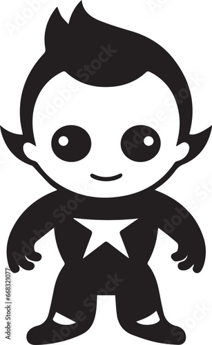 Baby superhero logo, Vector Template for Cutting and Printing