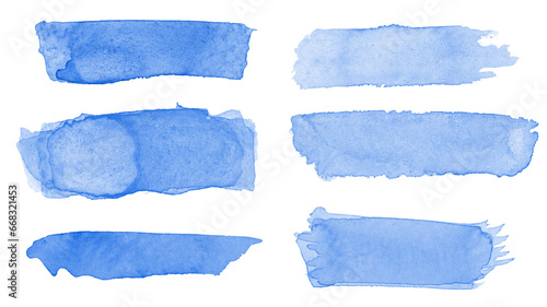 Blue Watercolor Brush Stroke Banners