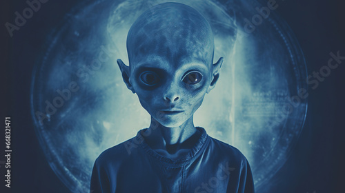 portrait photo of an alien, generative ai 