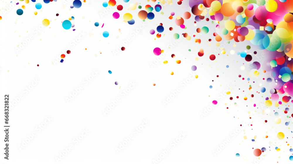 Happy New Year, Fantasy Colorful Confetti on white background