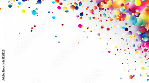 Happy New Year, Fantasy Colorful Confetti on white background