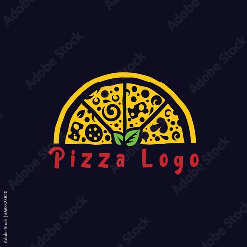 pizza restaurant logo design vector