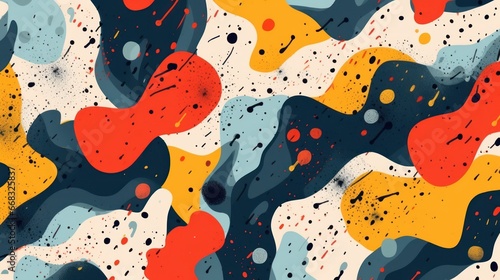 Abstract pattern with splatters and brush strokes. AI generated