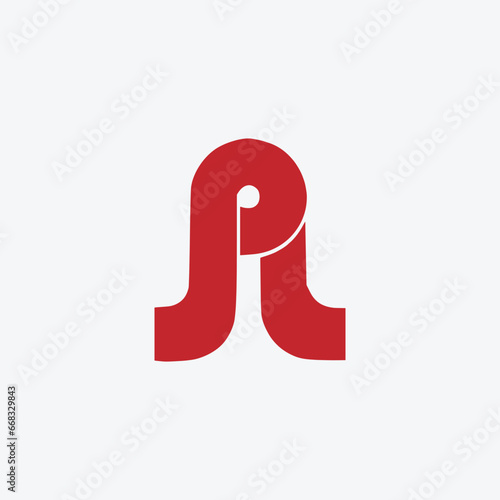 letters pl and ph text logo design vector