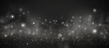 Grey bokeh circles in abstract glamour background illustrated with particles