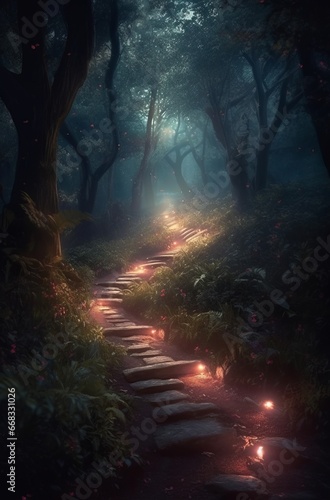 a stone path in forest © Aliaksandr Siamko