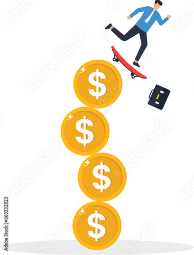 Financial instability, uncertainty or unstable investment market, risky situation or economic recession, crisis or bankruptcy concept

