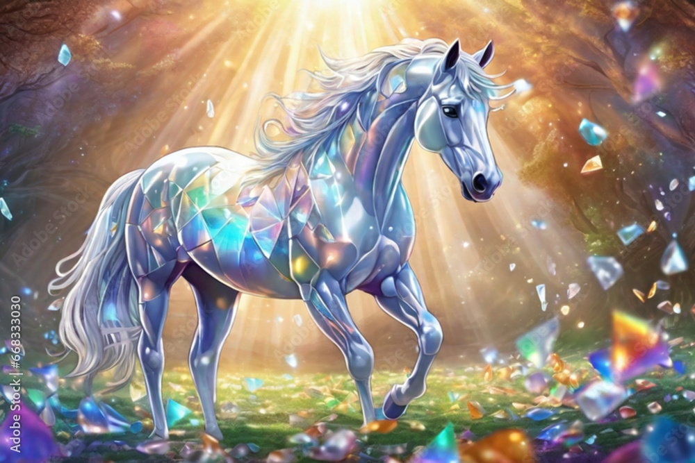Cute Cartoon horse on the beach generative ai. Cute Cartoon horse on the beach generative ai.