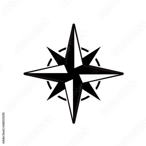 Compass rose, world directions, map compass icon