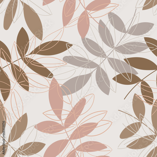 Seamless vector pattern of leaf silhouettes
